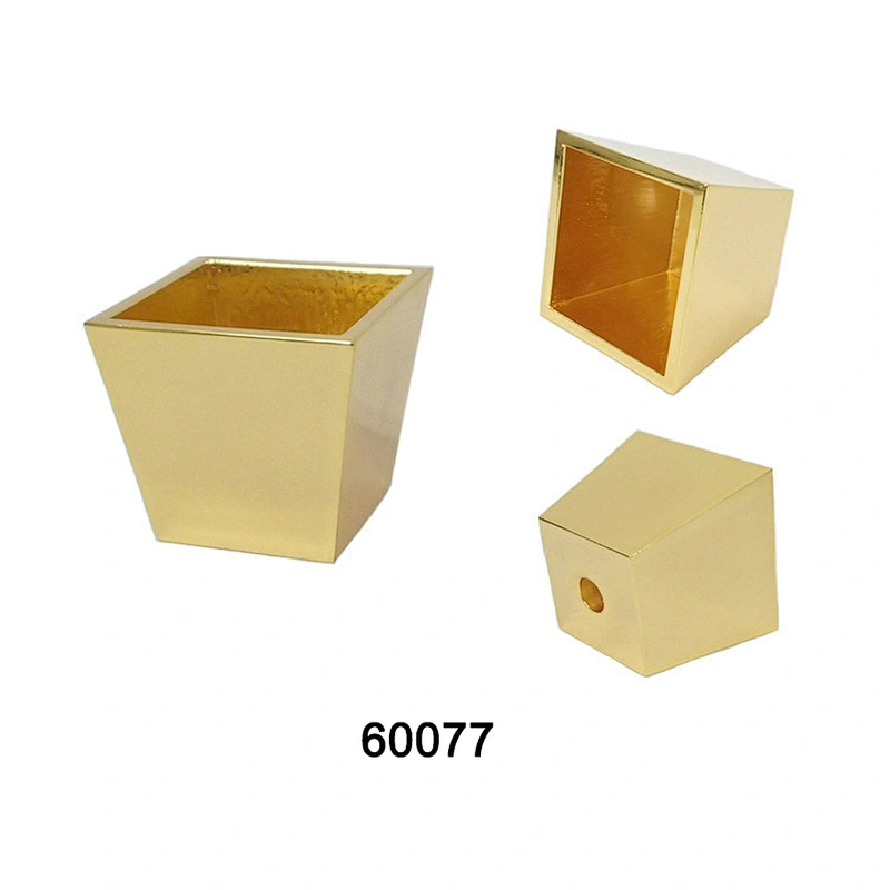 Square brass caster cup, brass cup for furniture legs 60077