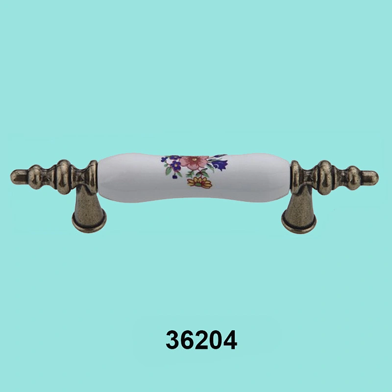 Decorative ceramic furniture handles for steel doors