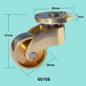 Brass caster wheel for furniture 60168
