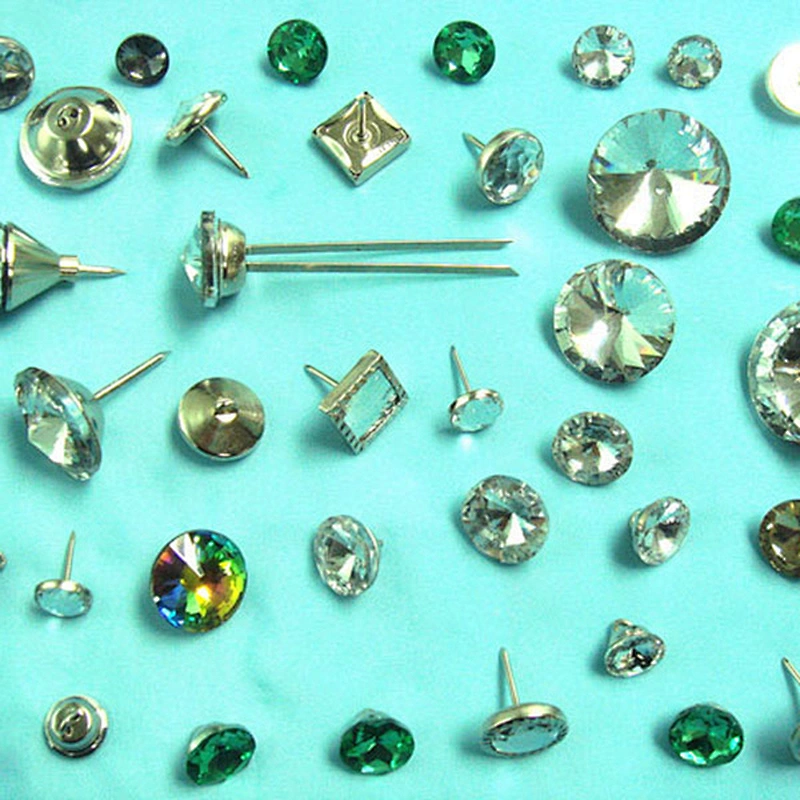 favorable price crystal button upholstery tacks with nail for furniture