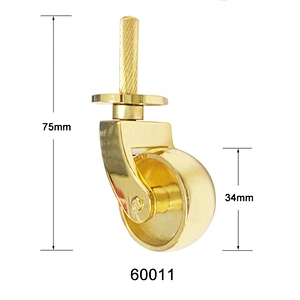 Top Quality Hottest Furniture Caster Wheel Golden Brass Casters 60011