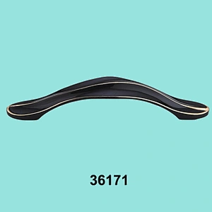 Factory supply zinc alloy black kitchen cabinet handle