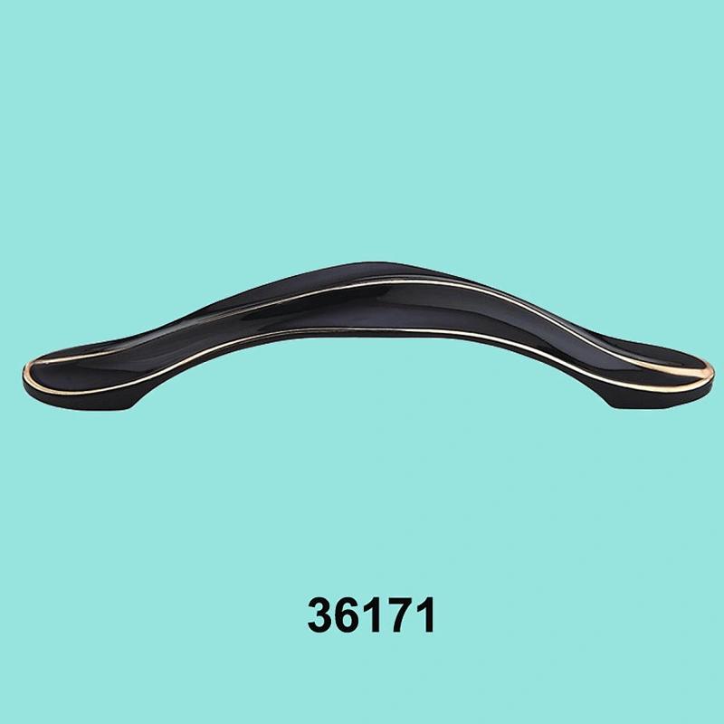 Factory supply zinc alloy black kitchen cabinet handle