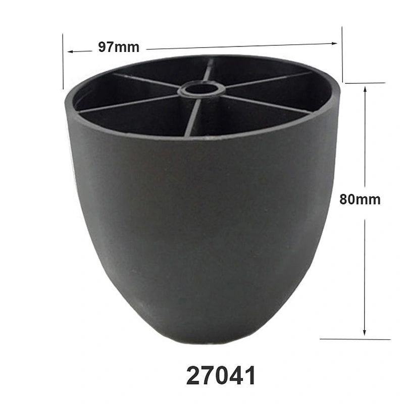 Black sanded round Cabinet Adjustable feet Plastic sofa Leg