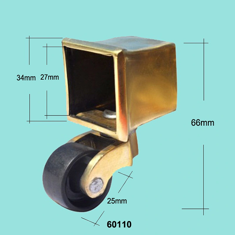66mm Height Solid Square Brass Caster for Furniture