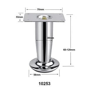 Shiny silver rubber cups metal furniture legs for benches