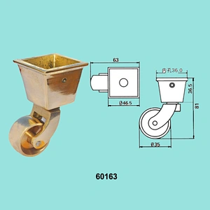 brass swivel sofa caster wheel with square cup
