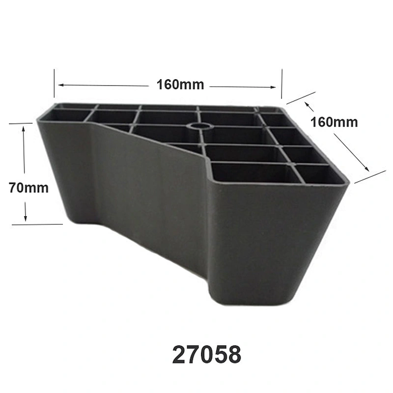 Black sanded sofa legs with right-angle furniture plastic L shape legs