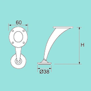 Wholesale H130mm Dolphin shape metal furniture leg
