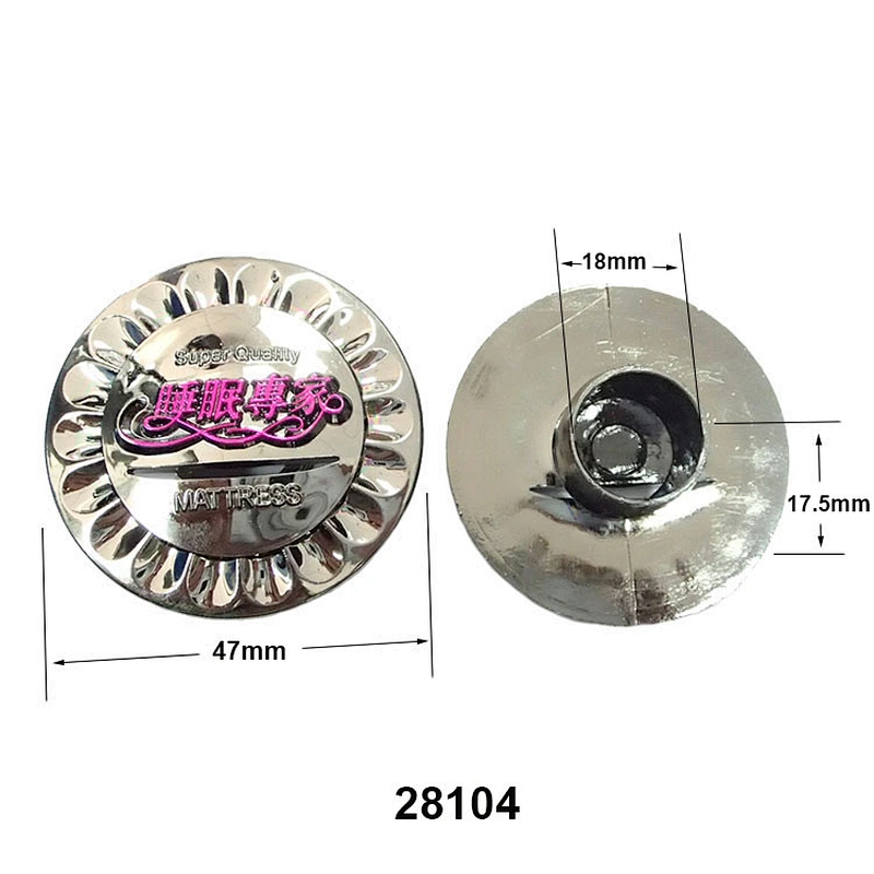 Black Nickel Plated Plastic Air Hole Cover for Mattress