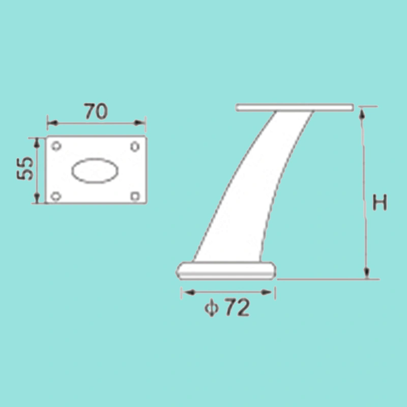 120mm recurved Moisture-Proof metal furniture leg