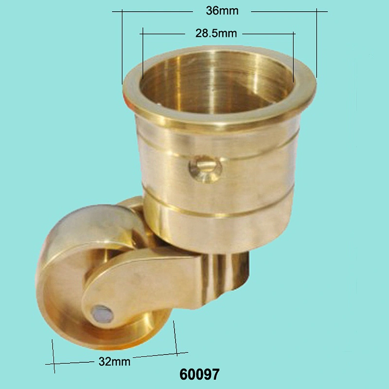Brass rustic heavy duty cup scaffolding sofa caster wheel