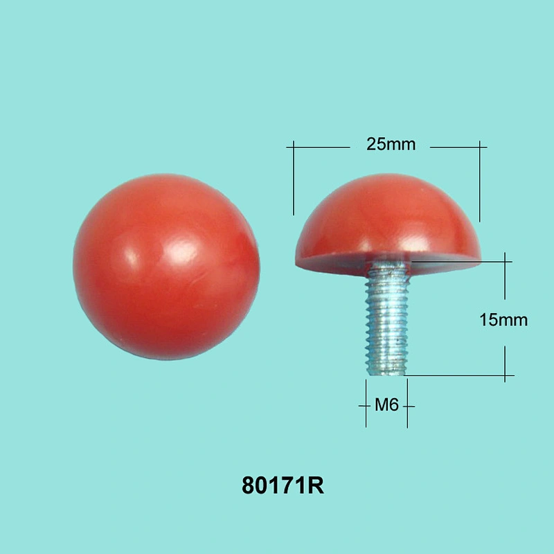 Decorative 25mm red adjustable threaded furniture glides