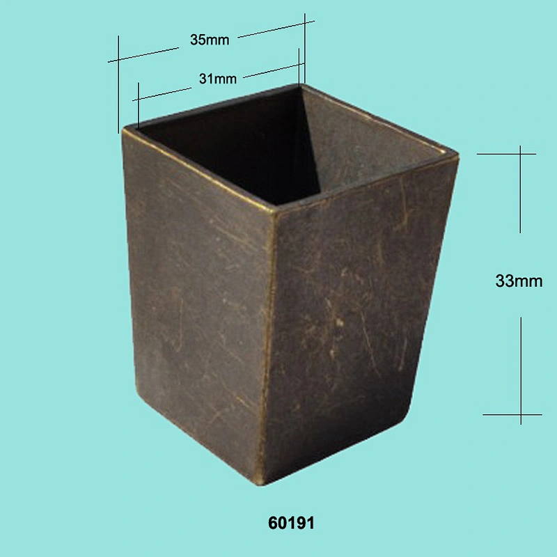 Manufacturing 35x35mm furniture brass caster cups