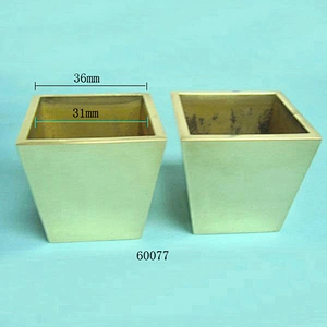 Square brass caster cup, brass cup for furniture legs 60077