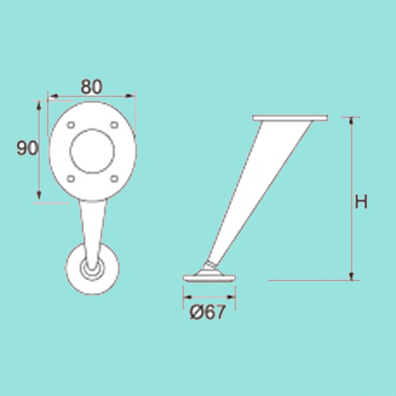 No.10321 185mm height Zinc Alloy circular furniture sofa legs