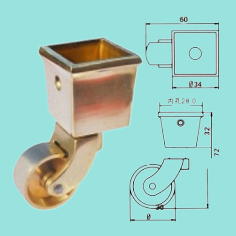 60072 Copper Furniture Caster Wheel,Antique Metal Casters,Furniture Swivel Casters
