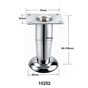 Shiny silver rubber cups metal furniture legs for benches