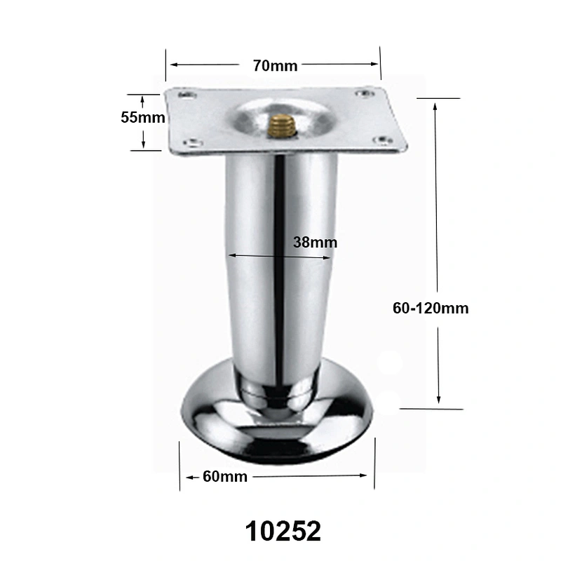 Shiny silver rubber cups metal furniture legs for benches