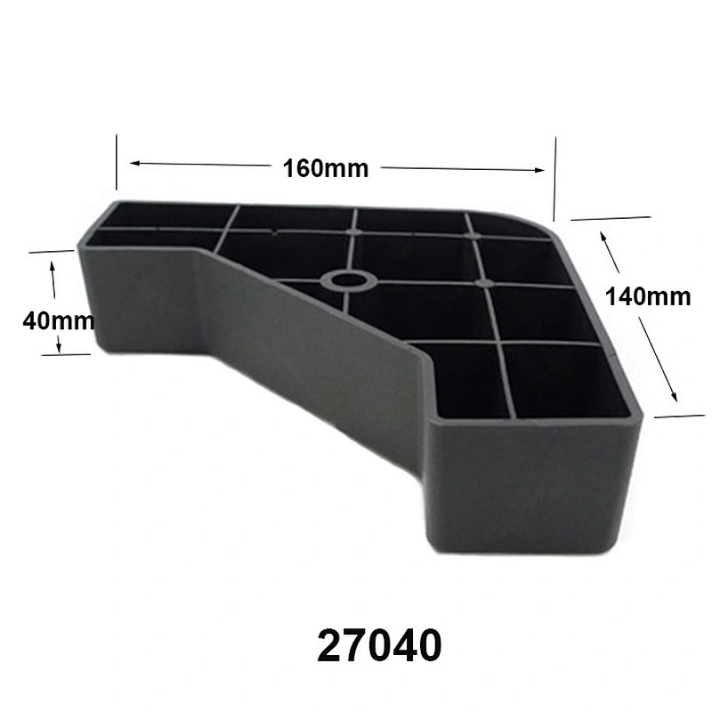 H40mm sanded L type black plastic sofa bed furniture legs