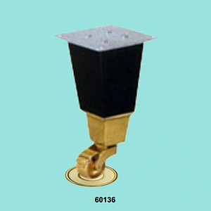 Square turned wooden legs with brass caster wheels for furniture