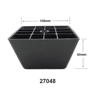 Wooden finish plastic square furniture legs for benches and sofa chairs