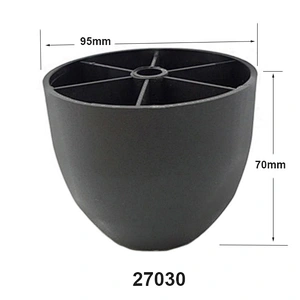 Black sanded round Cabinet Adjustable feet Plastic sofa Leg