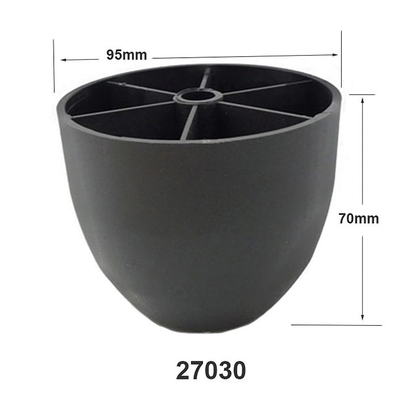 Black sanded round Cabinet Adjustable feet Plastic sofa Leg