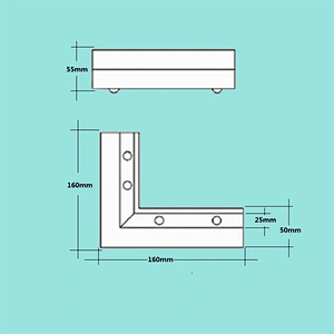 L160*W160mm square stainless steel furniture legs