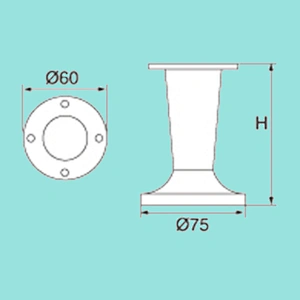 Fashion design H70mm tapered cups furniture legs