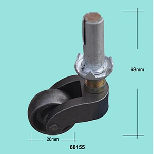 68mm height brass caster wheels with threaded inserted bar