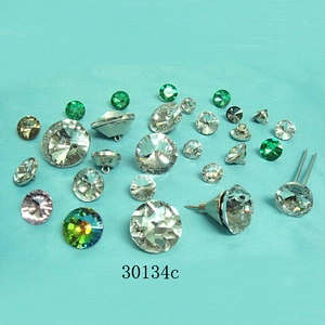High Quality Crystal Furniture Nail with Pin at the back for Sofa Decoration
