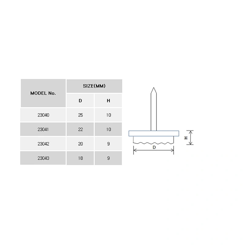 Plastic chair protector slide glide tacks
