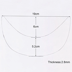 Grey Curved Visor Plastic plastic insert brim for Cap Accessories