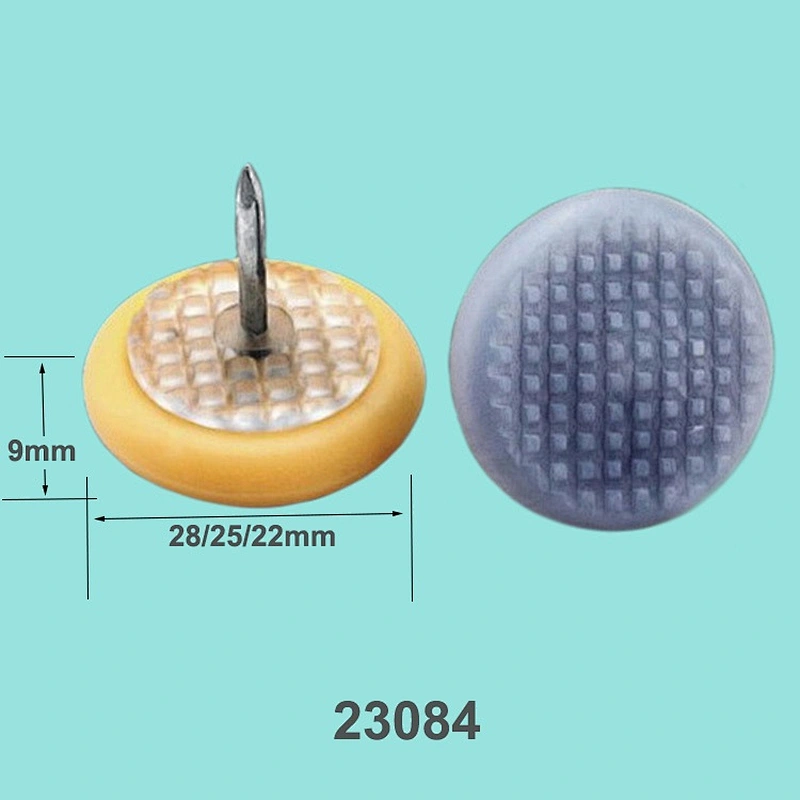 Plastic furniture feet nails with rubber washer on top