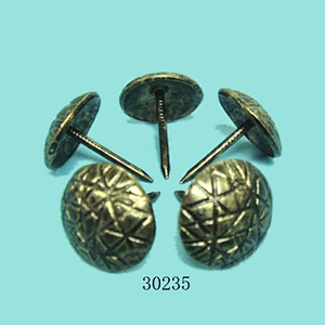 Iron with Anti-Brass Plated Full Sizes Customized Upholstery Nails