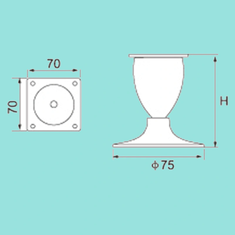 High quality 75*65mm preservative Furniture Leg