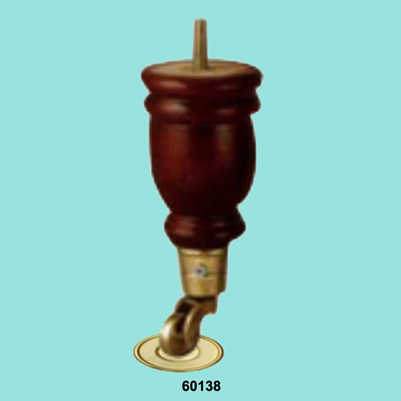 wooden legs with brass caster for furniture