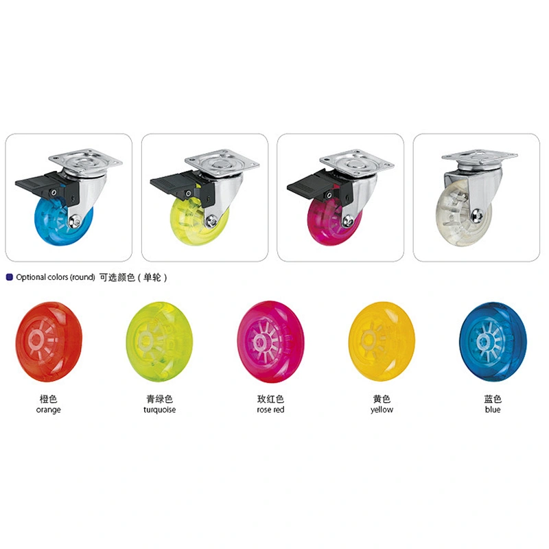 50mm Coloful Mini Threaded Furniture Caster Wheels