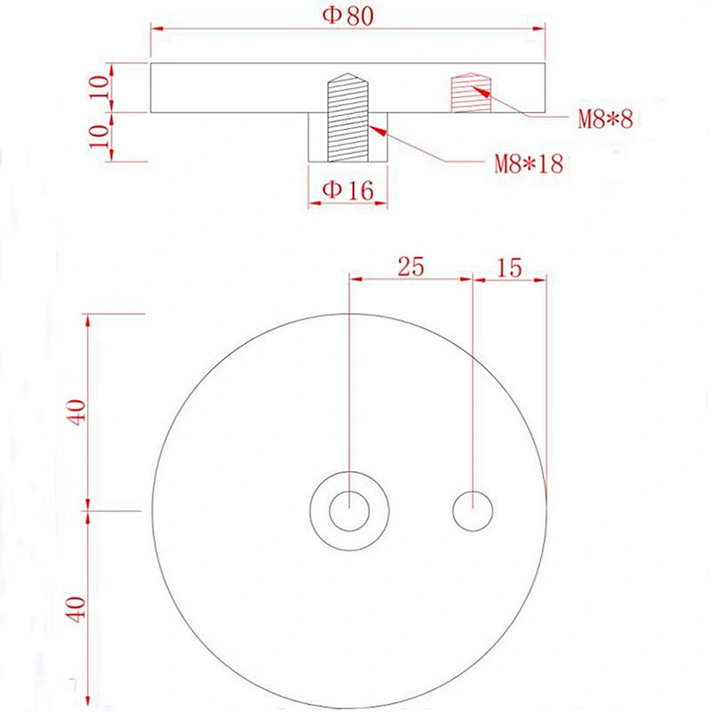 Aluminum cake with hole for funiture,glass table fittings accessories