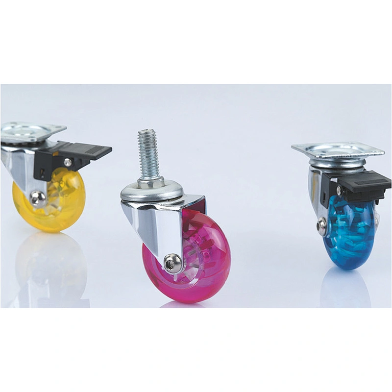 50mm Coloful Mini Threaded Furniture Caster Wheels