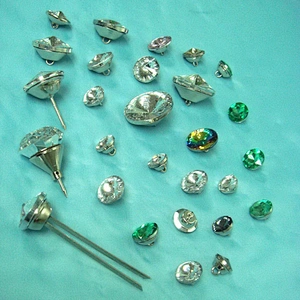 Shiny crystal button sofa round head crystal tacks upholstery