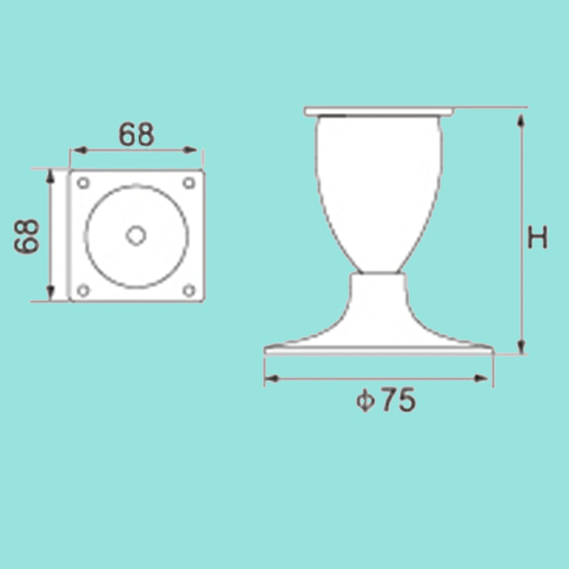High quality and competitive price of 90mm metal Furniture Leg