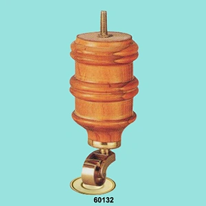round classical soild wooden furniture legs with brass wheels