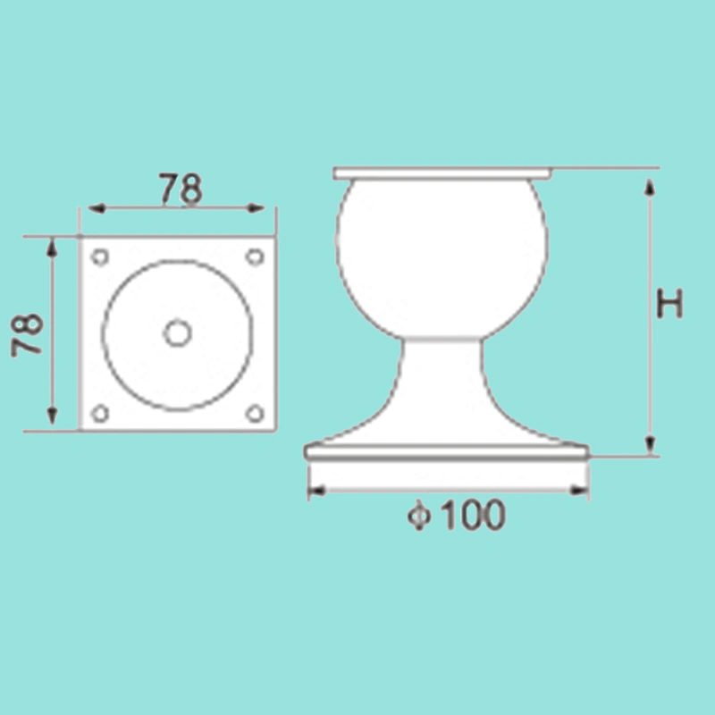 100*90mm lantern Furniture Legs,Horn cup metal sofa feet