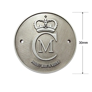 Furniture Metal Logo Plate with brass fitting nails,Embossed Metal logo Labels for furniture 90049