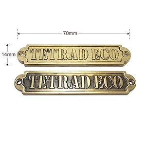Furniture Metal Logo Plate with brass fitting nails,Embossed Metal logo Labels for furniture 90049