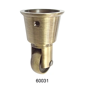 Traditional vintage style round socket cup brass castor wheels 60031