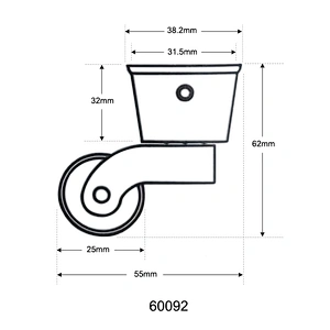 25mm Brass swivel caster wheel for furniture  60092