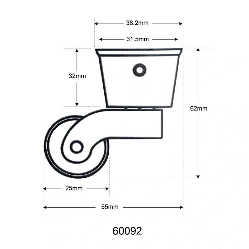 25mm Brass swivel caster wheel for furniture  60092
